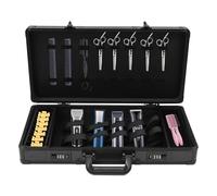 Borsa da parrucchiere, borsa per trucchi, borsa per attrezzi, trimmer organizer con serratura di sicurezza e tracolla, per tagliacapelli, colore nero, 55 x 27 x 10 cm