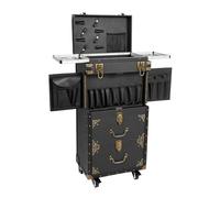 Borsa da parrucchiere vintage con rotelle, trolley portatile da viaggio, grande borsa cosmetica per salone di bellezza