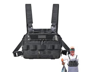 Borsa da pesca a mosca,Borsa da petto esterna | Giacca leggera per attrezzatura da pesca e accessori da jogging per attività all'aperto come fitness, ciclismo, escursionismo, caccia, Nero, Se
