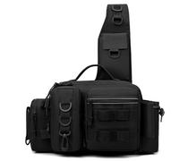 Borsa da pesca da uomo, tracolla singola, marsupio tattico, marsupio(BK)
