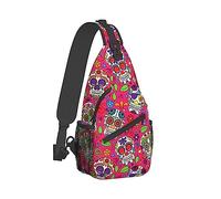 Borsa da petto alla moda da donna Borsa da palestra Zaino a tracolla alla moda Zaino per sport all'aria aperta Compatibile con Day Dead Teschio di zucchero messicanobile multiuso Piccola