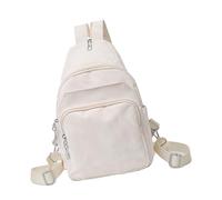 Borsa da petto con tracolla regolabile piccolo zaino stile cinese borsa a tracolla, Bianco, Bohemian