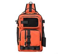 Borsa da petto mimetica per pesca, borsa a tracolla in nylon impermeabile con scomparti multipli per scatole di attrezzatura da pesca, cinghia regolabile per escursionismo, viaggi, sport all'aria