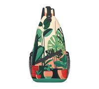 Borsa da petto multifunzionale in nylon per piante verdi in vaso, leggera e portatile, adatta per uomini e donne, dimensioni perfette, durevole e impermeabile, nero, Taglia unica