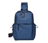 Borsa da petto per gli uomini per il tempo libero versatilità quotidiana confine nuova borsa toracica per gli uomini zaino sportivo borsa messenger in tela con tasca per bottiglia d'acqua, Blu