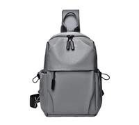 Borsa da petto per gli uomini per il tempo libero versatilità quotidiana confine nuova borsa toracica per gli uomini zaino sportivo borsa messenger in tela con tasca per bottiglia d'acqua, Grigio