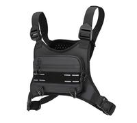 Borsa da petto sportiva per uomo e donna, leggera, per corsa a piedistallo e telefono con spazio aggiuntivo per allenamento, viaggi, moto, nero, One Size