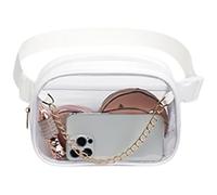 Borsa da petto trasparente Borsa sportiva alla moda Crossbody Vedere Attraverso Marsupio Stadio Approvare Vita Stoccaggio Petto per le Donne Uomo Cintura Crossbody Cintura, bianco, Bellezza di massa