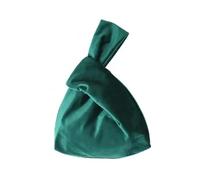Borsa da polso da donna in morbido velluto stile giapponese semplice casual tinta unita nodo piccolo moda trucco contanti custodia per carte di credito, Verde, Taglia unica