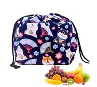Borsa da pranzo Handy - 11,8 x 7,87 in Japanese Drawstring Tote, portatile Reusable Storage Lunch Bag | Long Lasting Travel Offices Work Meal Organizer for Women School Picnic Outdoors Eco Friendly