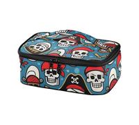 Borsa da pranzo per ragazze con teschio pirata bianca dei cartoni animati grande capacità Tote Bag Lunch Box per adolescenti termico frigorifero resistente all'acqua