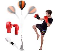 Borsa Da Punzonatrice - Di Boxe Stabile Senza Posizione Con Guanti E Fasciatura | Pad Addestramento A Impatto Kickboxing Che Colpisce Bersaglio Kick Punch Station Per Cardio Fitness, Stress Sollieve A