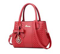 Borsa da sci classica europea e americana alla moda media madre borsa tote, Rosso, Taglia unica