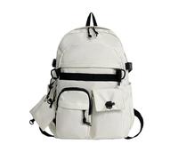 Borsa da scuola alla moda per studenti di scuola media zaino semplice zaino per laptop in nylon di grande capacità libro libro per uso quotidiano libro in nylon, bianco
