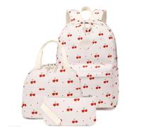 Borsa da scuola estetica for ragazze, set di zaini carini con portafoglio a tracolla
