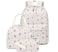 Borsa da scuola estetica for ragazze, set di zaini carini con portafoglio a tracolla
