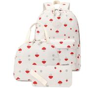 Borsa da scuola estetica for ragazze, set di zaini carini con portafoglio a tracolla