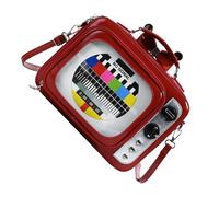 Borsa da scuola in pelle PU Borsa a tracolla Zaino in stile retrò con display dal design unico e comoda tracolla per borsa con finestra trasparente