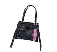Borsa da scuola trasparente Itabag per studenti in pelle PU a tracolla in stile giapponese borsa a tracolla uniforme per display pin grande capacità Itabag Clear Pin Display borsa a tracolla, Nero