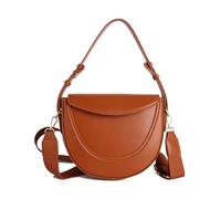 Borsa da sella, elegante, in pelle PU, borsa a tracolla grande, con tracolla regolabile, borsa a tracolla per donne, per spostamenti quotidiani e viaggi, Marrone, 22*19*7cm