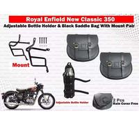 Borsa da sella in pelle con "Mount Combo Pack of 3 Fit For Royal Enfield...