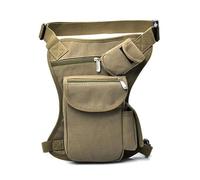 Borsa Da Sella Per Moto/Borsa Posteriore Marsupi Marsupio Leg Pack Uomo Cintura Bicicletta E Moto Cintura Porta Soldi Marsupio Uomo Tela Drop Borsa Da Moto(Khaki)