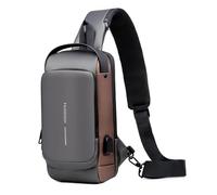 Borsa Da Sella Per Motocicletta Multifunzione Anti-tracolla Da Uomo A Tracolla Da Per Viaggio A Tracolla Da Petto Da Messenger Borsa portautensili moto(Gray and brown)