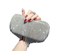 Borsa da sera con nappe glitterate per donne e ragazze, borsa a tracolla alla moda, adatta per matrimoni e banchetti, Come mostrato