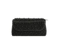 Borsa da sera da donna Borsa elegante impreziosita da perle e strass | Pochette con telaio rigido con perle a strisce glitterate, catena metallica staccabile for matrimonio