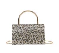 Borsa da sera da donna con rivestimento effetto strass e manico in metallo