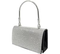 Borsa da Sera Donna a Tracolla con Decorazioni Brillanti, Argento Raffinato | Poliestere e Abs, per Telefono e Carte, Stile Moda Classico, per Matrimonio e Banchetto