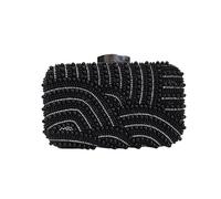 Borsa da sera elegante perla donna Pochette for abito banchetto for cena di nozze alla moda con perline borsa a catena lunga Per Matrimoni e Balli di Fine Anno(Black)