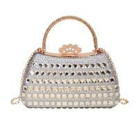 Borsa da sera in cristallo con corona di diamanti e chiusura staccabile | Borsa da sera con strass Glitter scintillanti Festa Prom Matrimonio Frizione Banchetto Manico superiore multiuso