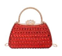 Borsa da sera multiuso con strass Corona con pochette in cristallo | Borsa con diamanti Tracolla a catena staccabile Glitter scintillanti Festa Prom Banchetto di nozze Manico superiore