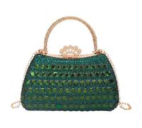 Borsa da sera multiuso con strass Corona con pochette in cristallo | Borsa con diamanti Tracolla a catena staccabile Glitter scintillanti Festa Prom Banchetto di nozze Manico superiore