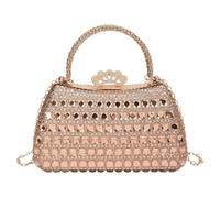 Borsa da sera multiuso con strass Corona con pochette in cristallo | Borsa con diamanti Tracolla a catena staccabile Glitter scintillanti Festa Prom Banchetto di nozze Manico superiore