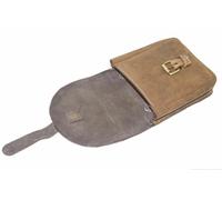 Borsa da serbatoio magnetica in pura pelle marrone ruvida borsa messenger mis...