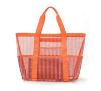 Borsa Da Spiaggia A Righe Borsa Multifunzionale In Rete Di Grande Capacità(Orange)