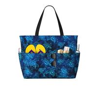 Borsa da spiaggia alla moda blu tartaruga marina borsa da spiaggia borse da spiaggia con grandi borse per spiaggia piscina viaggi quotidiano, Nero , Taglia unica