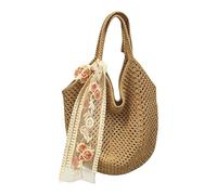 Borsa Da Spiaggia All'Uncinetto Borse Boho Traforate con Nastro in Pizzo a