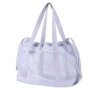 Borsa da spiaggia - Borsa in rete traspirante e visibile, custodia pieghevole resistente alla sabbia, articoli da toilette leggeri con cerniera superiore e tasche interne per donne ragazze vacanze