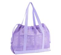 Borsa da spiaggia - Borsa in rete traspirante e visibile, custodia pieghevole resistente alla sabbia, articoli da toilette leggeri con cerniera superiore e tasche interne per donne ragazze vacanze