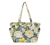 Borsa da spiaggia con cerniera, borsa da spiaggia con scomparto giallo giglio narciso