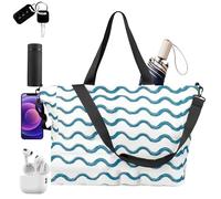 Borsa da spiaggia con cerniera - grande borsa impermeabile per piscina, vacanze e facile accesso al vostro must have e dispone di grande cerniera posizionata strategicamente, verde, descrizione