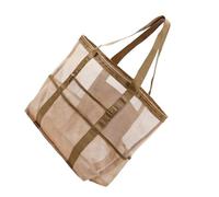 Borsa da spiaggia con fondo a prova di sabbia multiuso scava fuori la borsa porta la maniglia per l'uso quotidiano, cachi