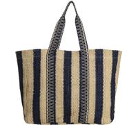 Borsa da Spiaggia Cuba Maxi, a Righe, 48x38x16 cm, Materiale Intrecciato, Stile Nautico Vintage, Manici Ampi, Capiente, Estiva - BAG 238 (Blu)