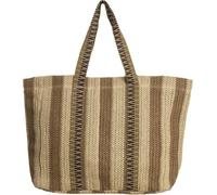 Borsa da Spiaggia Cuba Maxi, a Righe, 48x38x16 cm, Materiale Intrecciato, Stile Nautico Vintage, Manici Ampi, Capiente, Estiva - BAG 238 (Beige)
