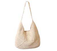 Borsa da spiaggia da donna Borsa a tracolla di paglia Borsa alla moda Grande capacità Ascella Cava Vacanza per Viaggi Tutti i giorni Donne Spalla Paglia Ascella Trend Spiaggia Grande Capacità Ascelle