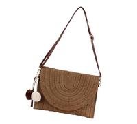 Borsa da spiaggia da donna in paglia Borsa a tracolla semplice da spalla per le vacanze Messaggeri fatti a mano Shopping Incontri Borsa da spiaggia da donna