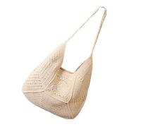 Borsa da spiaggia da donna in paglia Borsa da spiaggia alla moda Spalla cava Vacanza Grande Capacità Ascelle Bacio Donne Spiaggia Paglia Ascellare Grande Capacità Spalla Moda Borsa, Beige, One Size